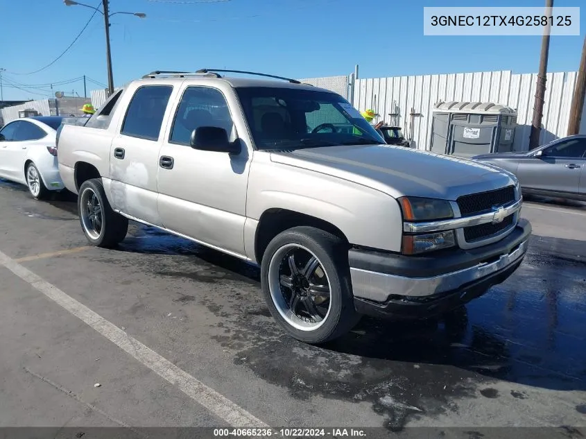 2004 Chevrolet Avalanche 1500 VIN: 3GNEC12TX4G258125 Lot: 40665236