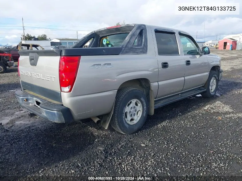 2004 Chevrolet Avalanche 1500 VIN: 3GNEK12T84G133725 Lot: 40681593