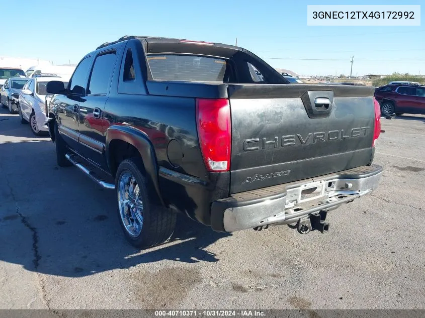 2004 Chevrolet Avalanche 1500 VIN: 3GNEC12TX4G172992 Lot: 40710371