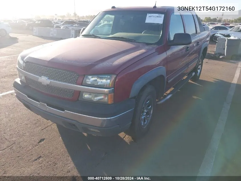 2004 Chevrolet Avalanche 1500 VIN: 3GNEK12T54G172160 Lot: 40712809