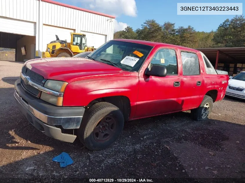 2004 Chevrolet Avalanche 1500 VIN: 3GNEC12T34G223443 Lot: 40712829