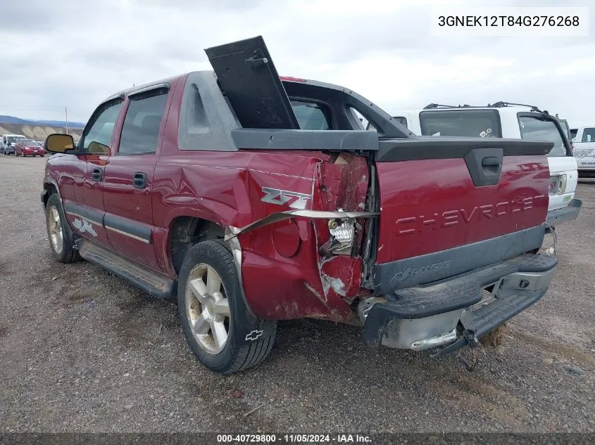 2004 Chevrolet Avalanche 1500 K1500 VIN: 3GNEK12T84G276268 Lot: 40729800