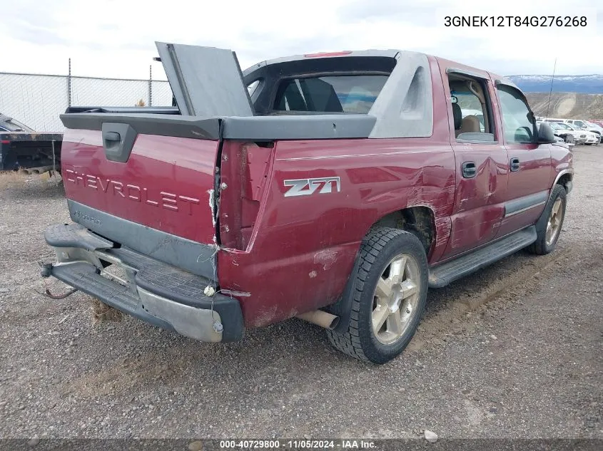 2004 Chevrolet Avalanche 1500 K1500 VIN: 3GNEK12T84G276268 Lot: 40729800