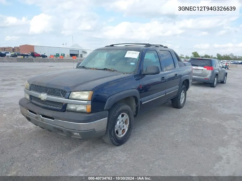 2004 Chevrolet Avalanche 1500 VIN: 3GNEC12T94G326639 Lot: 40734763