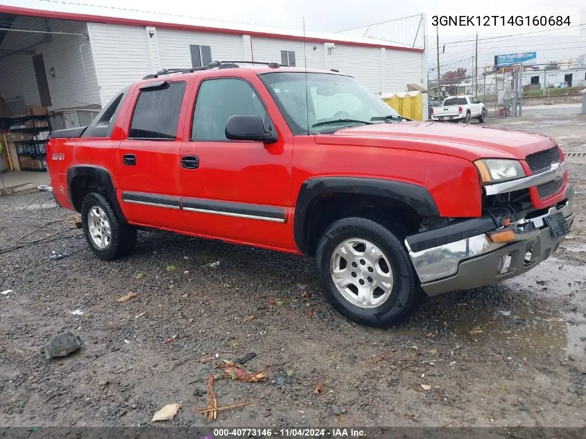 2004 Chevrolet Avalanche 1500 VIN: 3GNEK12T14G160684 Lot: 40773146