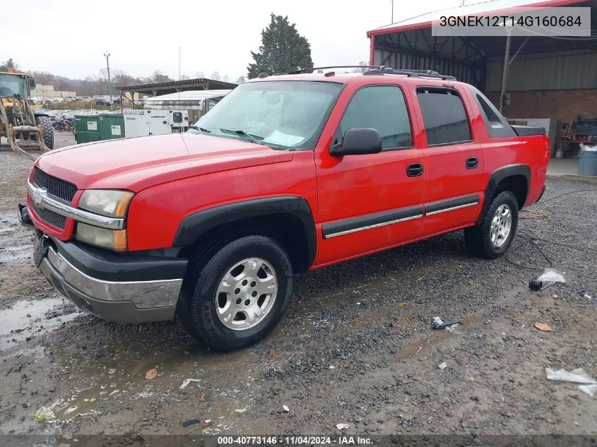 2004 Chevrolet Avalanche 1500 VIN: 3GNEK12T14G160684 Lot: 40773146