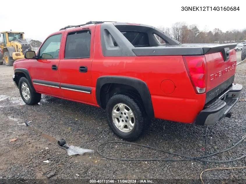 2004 Chevrolet Avalanche 1500 VIN: 3GNEK12T14G160684 Lot: 40773146