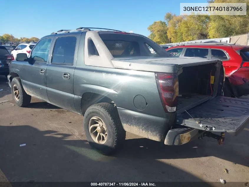 2004 Chevrolet Avalanche 1500 VIN: 3GNEC12T74G187966 Lot: 40787347