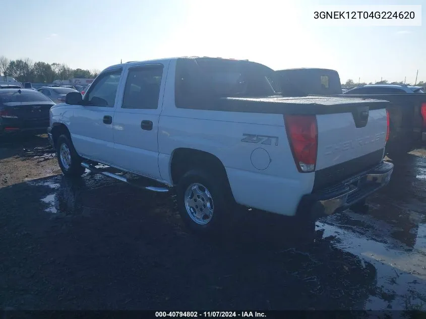 2004 Chevrolet Avalanche 1500 VIN: 3GNEK12T04G224620 Lot: 40794802