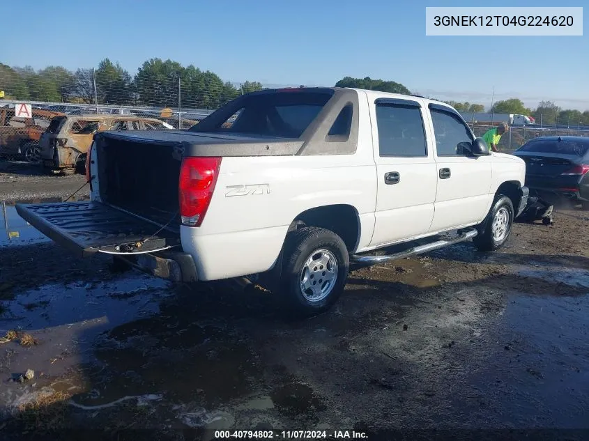 2004 Chevrolet Avalanche 1500 VIN: 3GNEK12T04G224620 Lot: 40794802