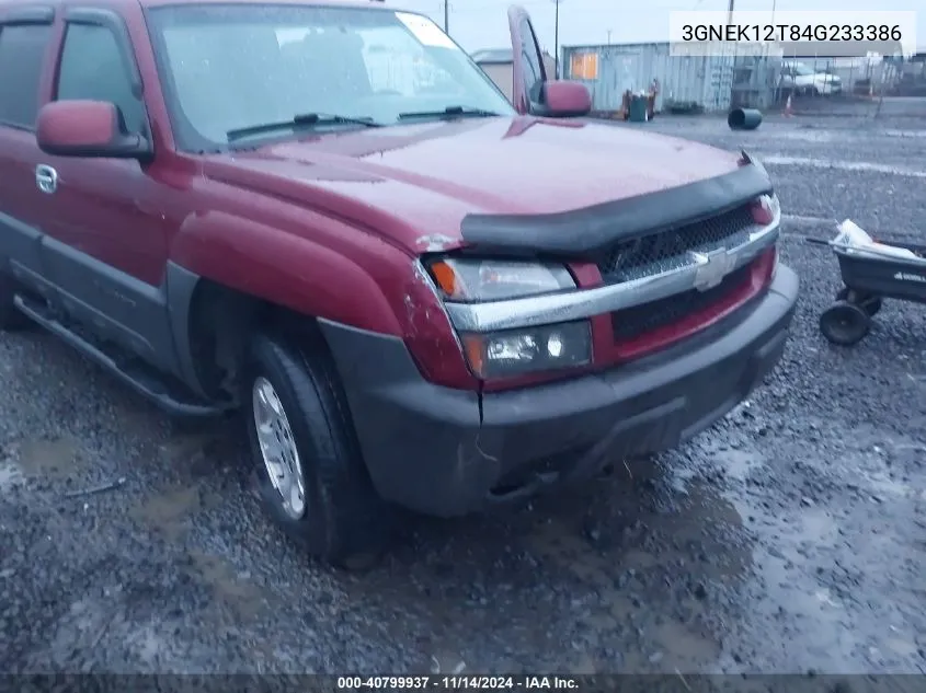 2004 Chevrolet Avalanche 1500 VIN: 3GNEK12T84G233386 Lot: 40799937