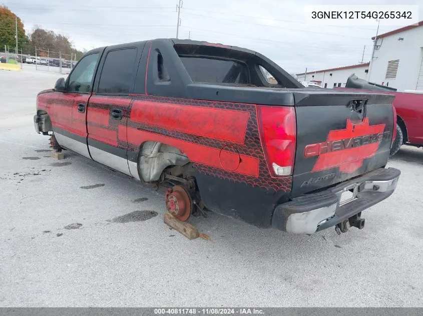 2004 Chevrolet Avalanche 1500 VIN: 3GNEK12T54G265342 Lot: 40811748