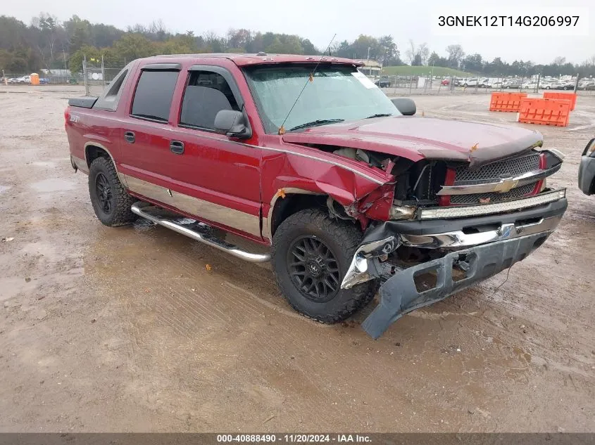 2004 Chevrolet Avalanche 1500 VIN: 3GNEK12T14G206997 Lot: 40888490