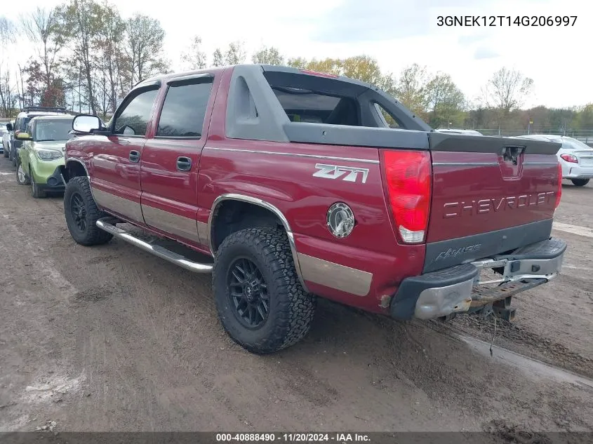 2004 Chevrolet Avalanche 1500 VIN: 3GNEK12T14G206997 Lot: 40888490