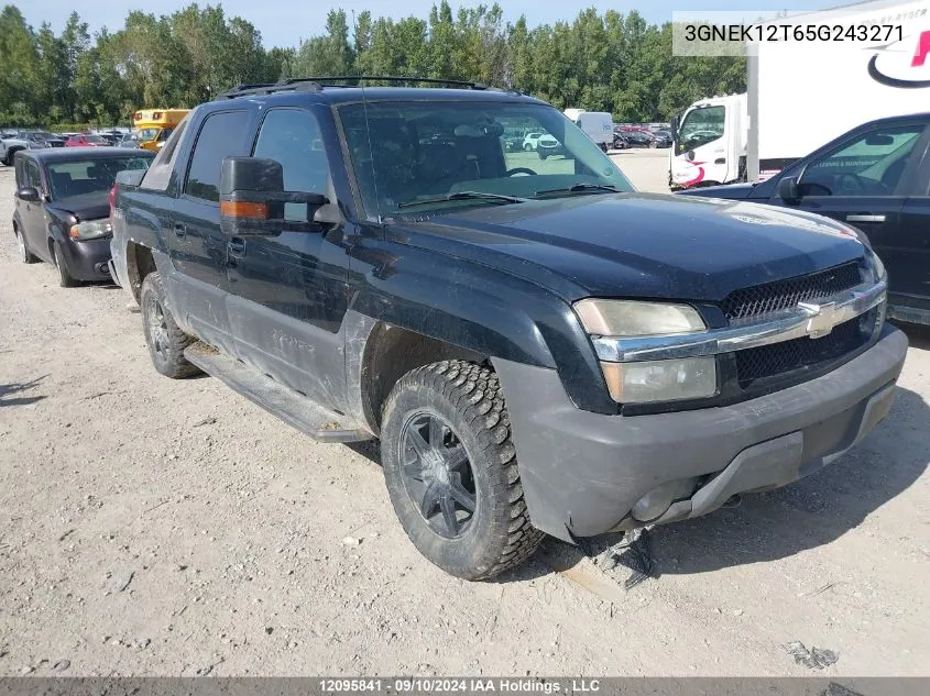 2005 Chevrolet Avalanche VIN: 3GNEK12T65G243271 Lot: 12095841