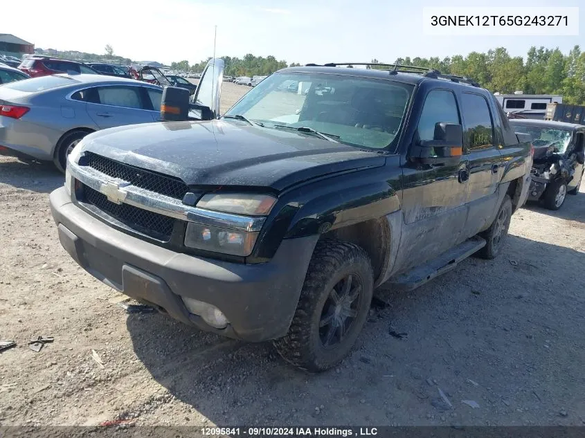 2005 Chevrolet Avalanche VIN: 3GNEK12T65G243271 Lot: 12095841