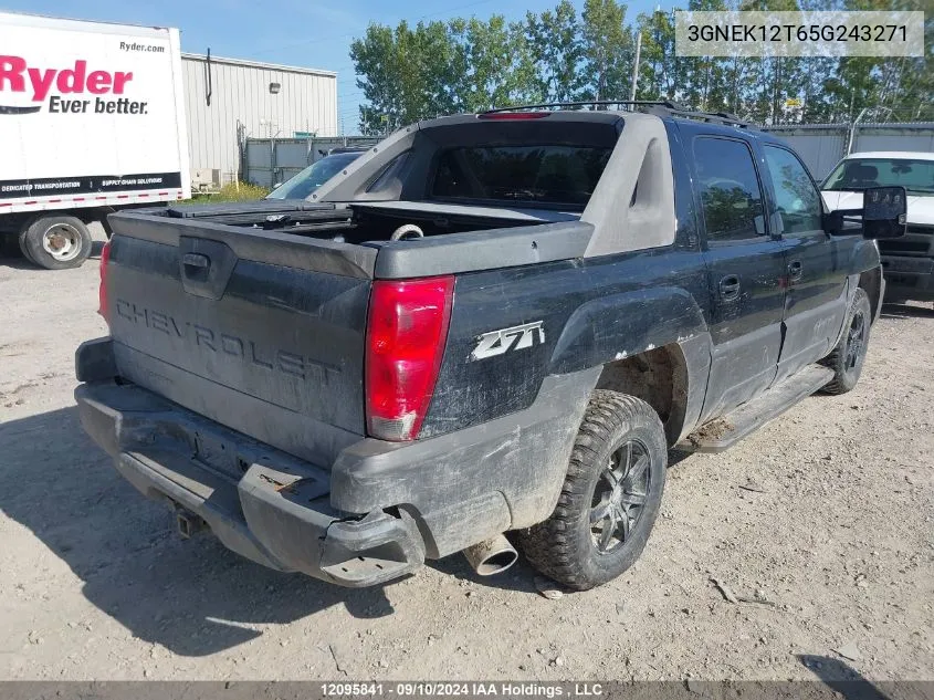 2005 Chevrolet Avalanche VIN: 3GNEK12T65G243271 Lot: 12095841