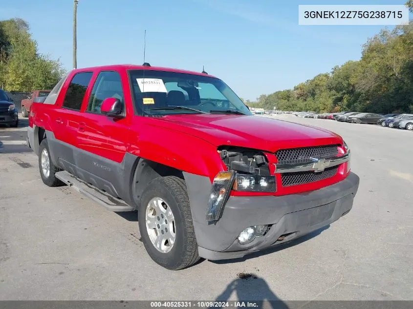 2005 Chevrolet Avalanche 1500 Z71 VIN: 3GNEK12Z75G238715 Lot: 40525331