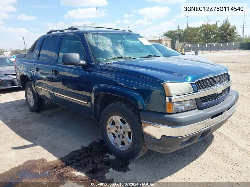 2005 Chevrolet Avalanche 1500 Z66 VIN: 3GNEC12Z75G114540 Lot: 40525569