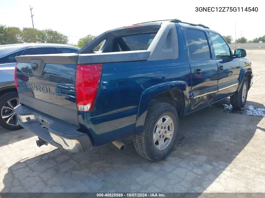 2005 Chevrolet Avalanche 1500 Z66 VIN: 3GNEC12Z75G114540 Lot: 40525569