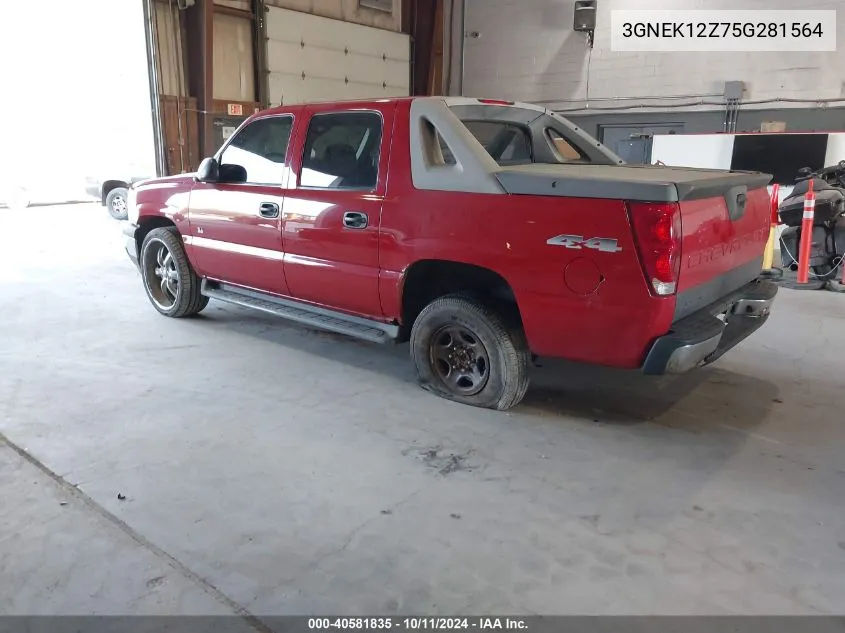 2005 Chevrolet Avalanche 1500 Ls VIN: 3GNEK12Z75G281564 Lot: 40581835