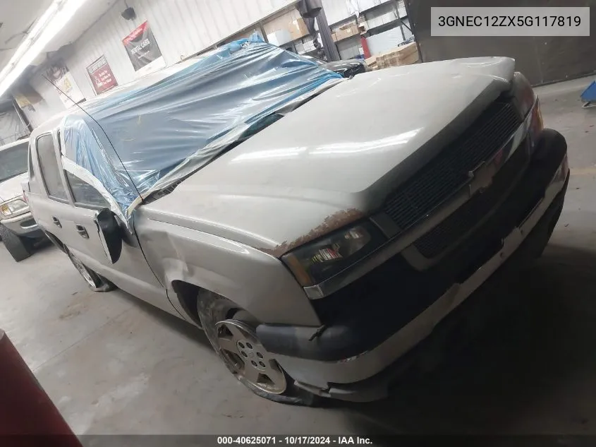 2005 Chevrolet Avalanche 1500 Ls VIN: 3GNEC12ZX5G117819 Lot: 40625071