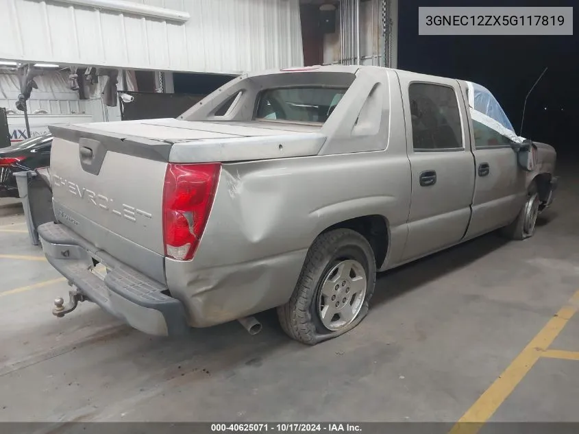 2005 Chevrolet Avalanche 1500 Ls VIN: 3GNEC12ZX5G117819 Lot: 40625071