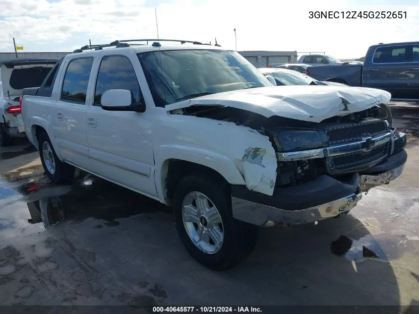 2005 Chevrolet Avalanche C1500 VIN: 3GNEC12Z45G252651 Lot: 40645577