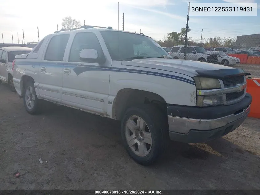 2005 Chevrolet Avalanche 1500 Lt VIN: 3GNEC12Z55G119431 Lot: 40678815