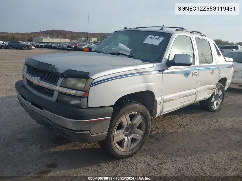 2005 Chevrolet Avalanche 1500 Lt VIN: 3GNEC12Z55G119431 Lot: 40678815