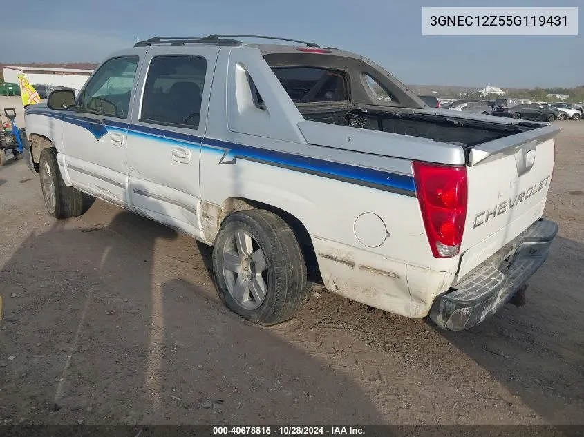 2005 Chevrolet Avalanche 1500 Lt VIN: 3GNEC12Z55G119431 Lot: 40678815