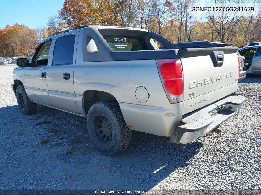 2005 Chevrolet Avalanche 1500 Ls VIN: 3GNEC12Z65G281679 Lot: 40681357