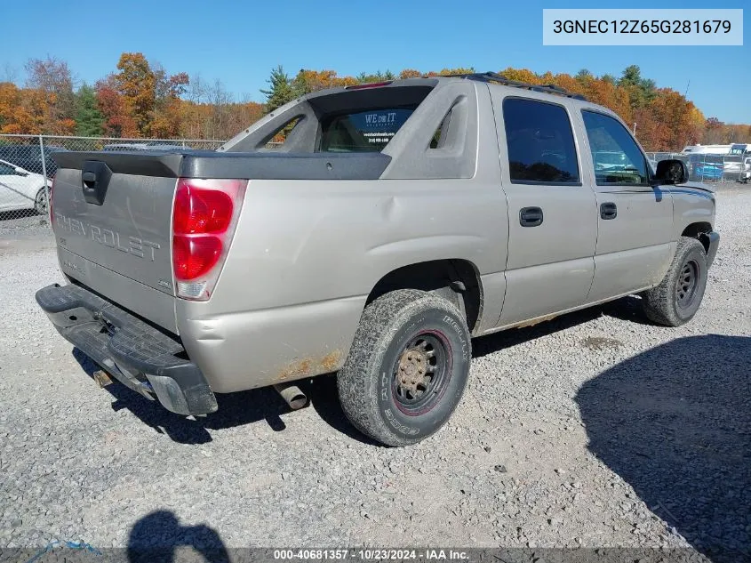 2005 Chevrolet Avalanche 1500 Ls VIN: 3GNEC12Z65G281679 Lot: 40681357