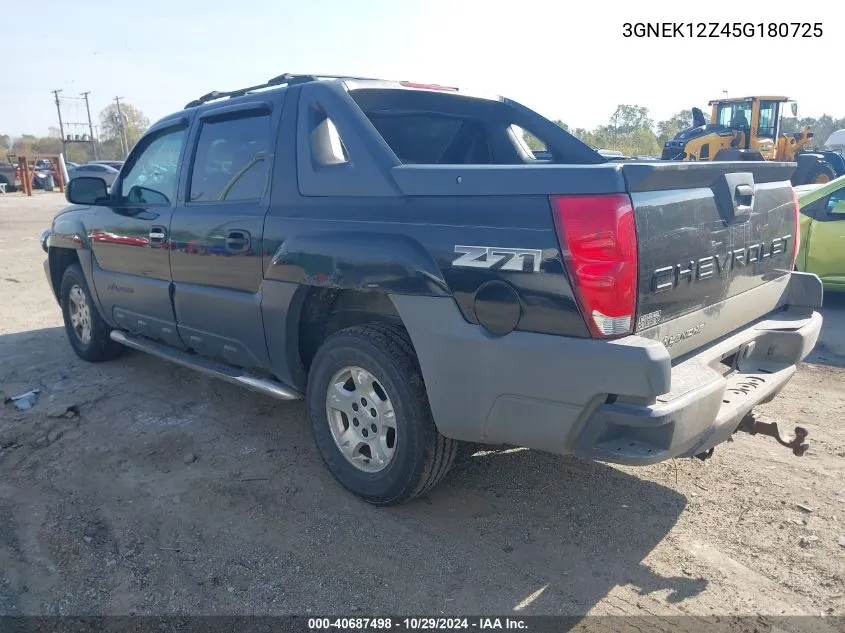 2005 Chevrolet Avalanche 1500 Z71 VIN: 3GNEK12Z45G180725 Lot: 40687498