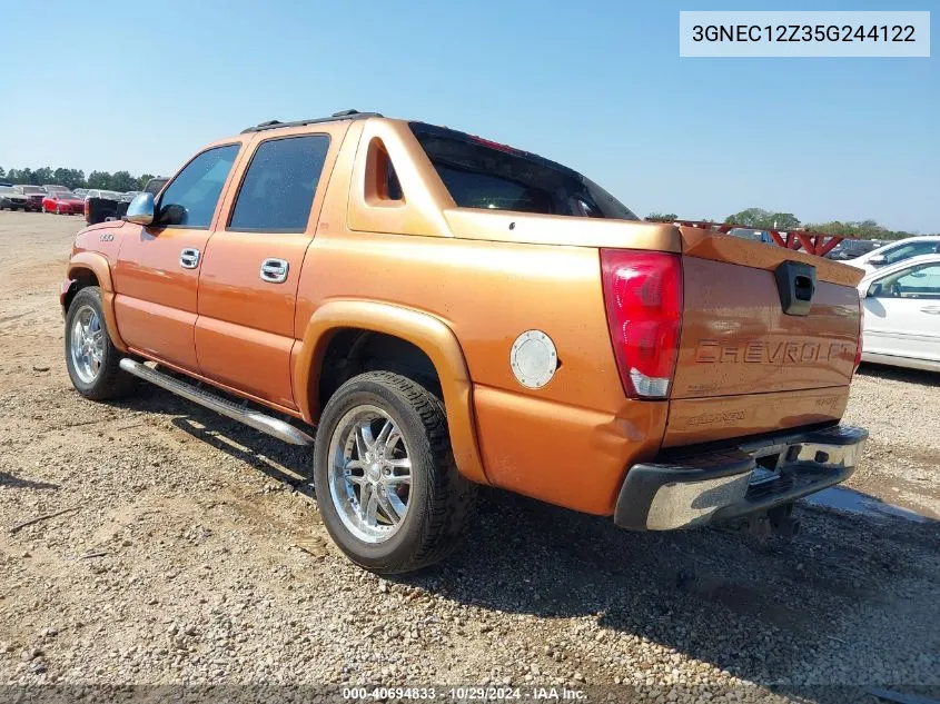 2005 Chevrolet Avalanche 1500 Z66 VIN: 3GNEC12Z35G244122 Lot: 40694833