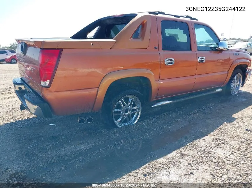 2005 Chevrolet Avalanche 1500 Z66 VIN: 3GNEC12Z35G244122 Lot: 40694833