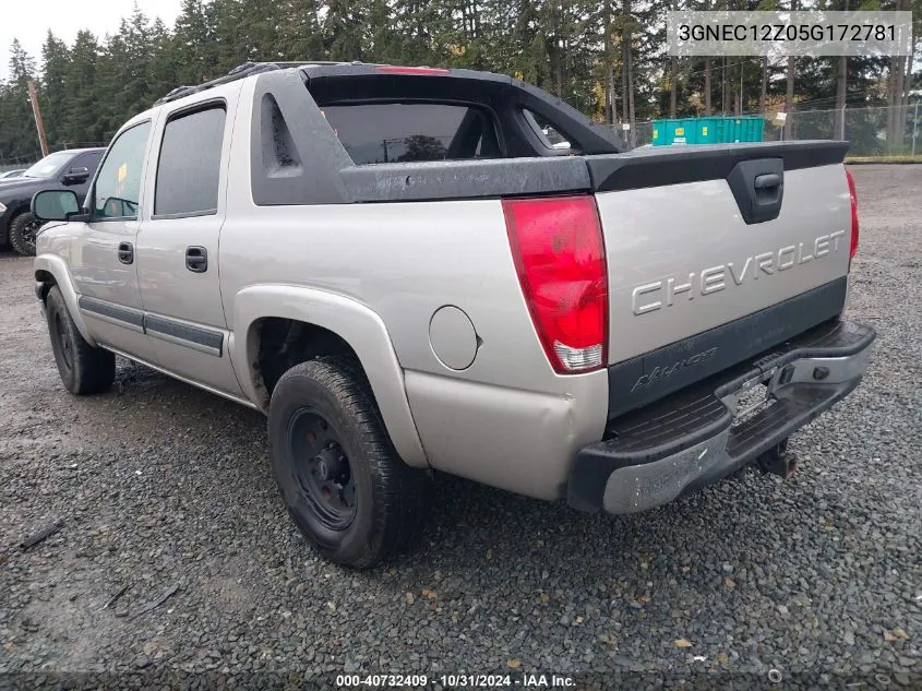 2005 Chevrolet Avalanche 1500 Z66 VIN: 3GNEC12Z05G172781 Lot: 40732409