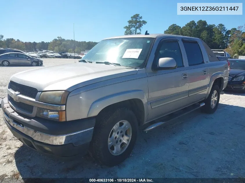 2006 Chevrolet Avalanche 1500 Z71 VIN: 3GNEK12Z36G211447 Lot: 40633106