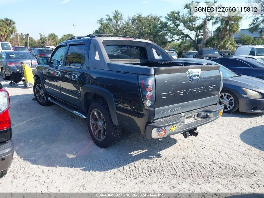 2006 Chevrolet Avalanche 1500 Z66 VIN: 3GNEC12Z66G115812 Lot: 40685927