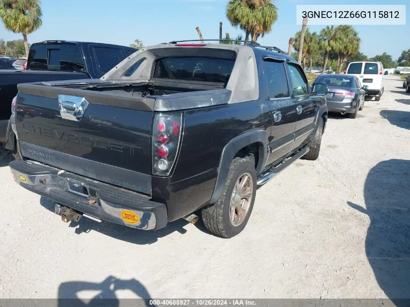 2006 Chevrolet Avalanche 1500 Z66 VIN: 3GNEC12Z66G115812 Lot: 40685927