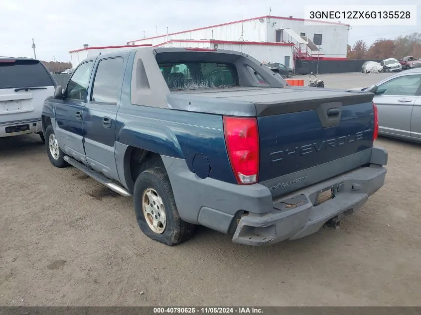 2006 Chevrolet Avalanche 1500 Ls VIN: 3GNEC12ZX6G135528 Lot: 40790625