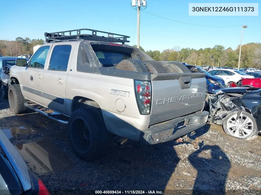 2006 Chevrolet Avalanche Z71 VIN: 3GNEK12Z46G111373 Lot: 40859434