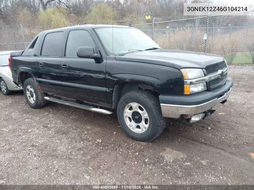 2006 Chevrolet Avalanche 1500 Z71 VIN: 3GNEK12Z46G104214 Lot: 40883869