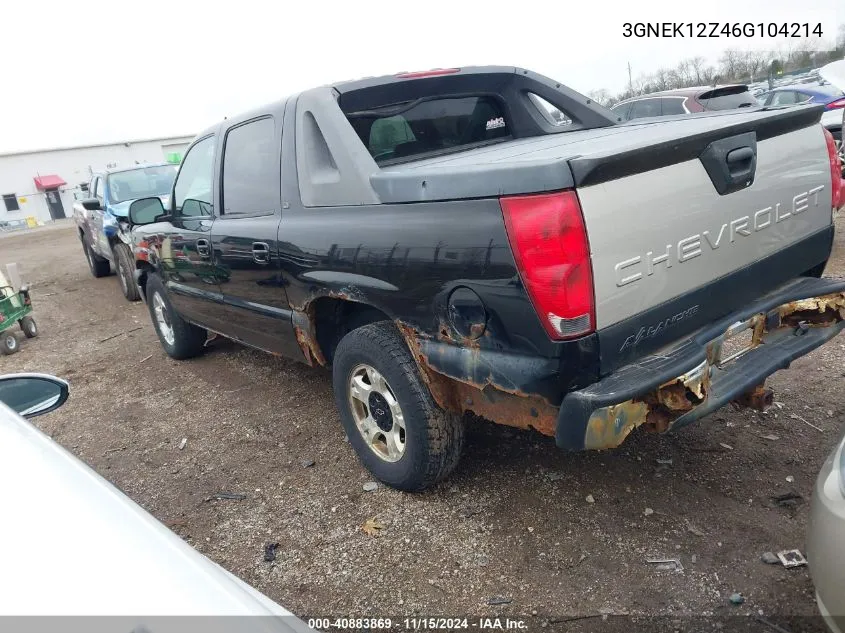 2006 Chevrolet Avalanche 1500 Z71 VIN: 3GNEK12Z46G104214 Lot: 40883869