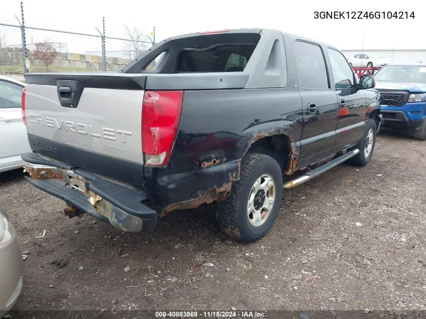 2006 Chevrolet Avalanche 1500 Z71 VIN: 3GNEK12Z46G104214 Lot: 40883869