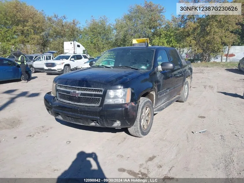 2007 Chevrolet Avalanche 1500 VIN: 3GNFK12387G230626 Lot: 12098842