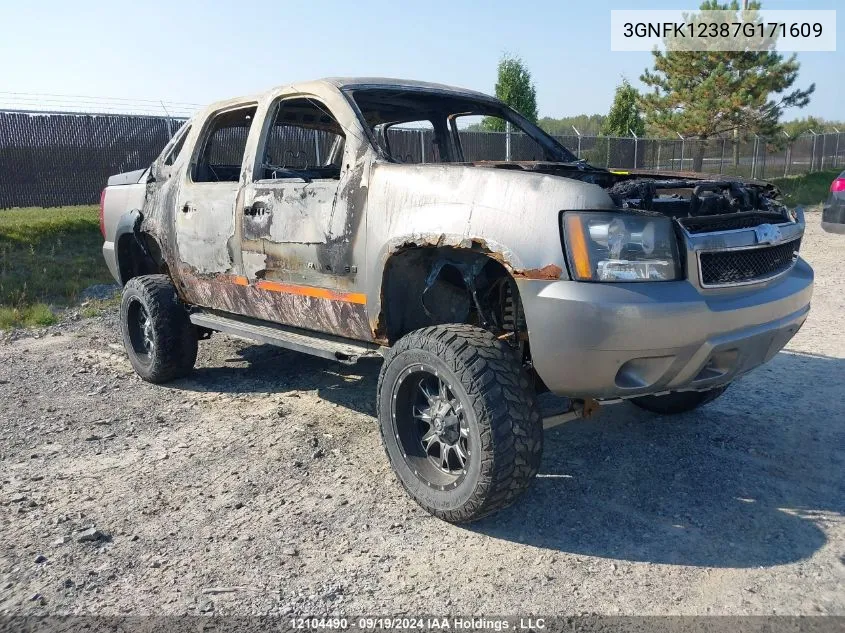 2007 Chevrolet Avalanche K1500 VIN: 3GNFK12387G171609 Lot: 12104490