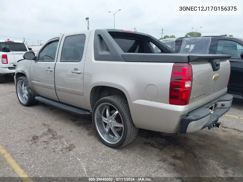 2007 Chevrolet Avalanche 1500 Lt VIN: 3GNEC12J17G156375 Lot: 39840002