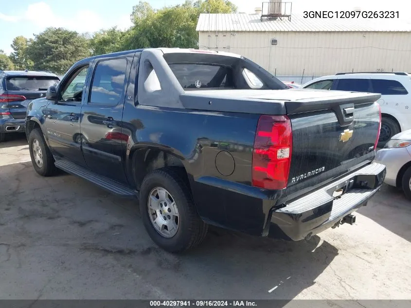 2007 Chevrolet Avalanche C1500 VIN: 3GNEC12097G263231 Lot: 40297941