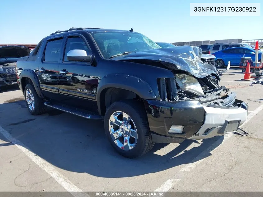 2007 Chevrolet Avalanche 1500 Lt VIN: 3GNFK12317G230922 Lot: 40385141